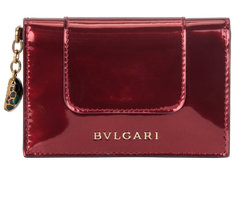 Bulgari Serpenti Card Holder, Patent, Burgundy, FGG19288079, B, 3*
